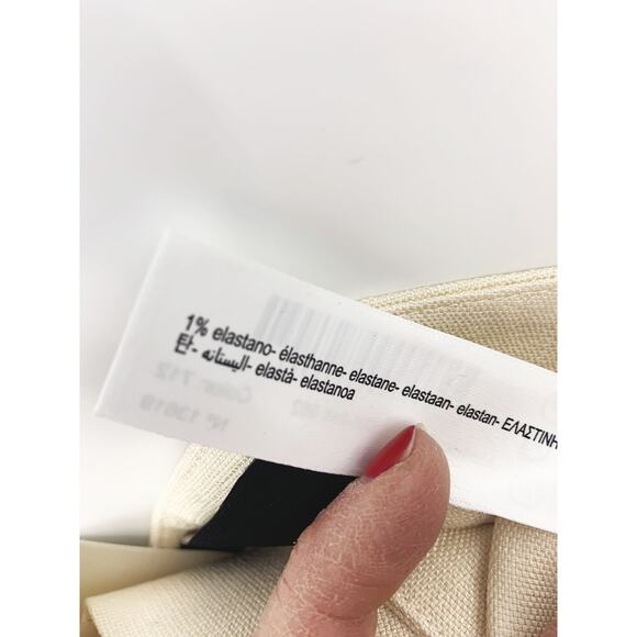 Massimo Dutti Cream Wide Leg Lined Technical Trousers Size 2 NWT - Picture 10 of 13